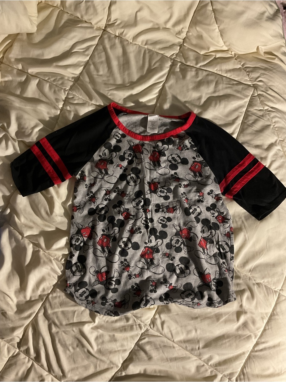 Disney Mickey Mouse Long Sleeve Tee - Black, Gray & Red